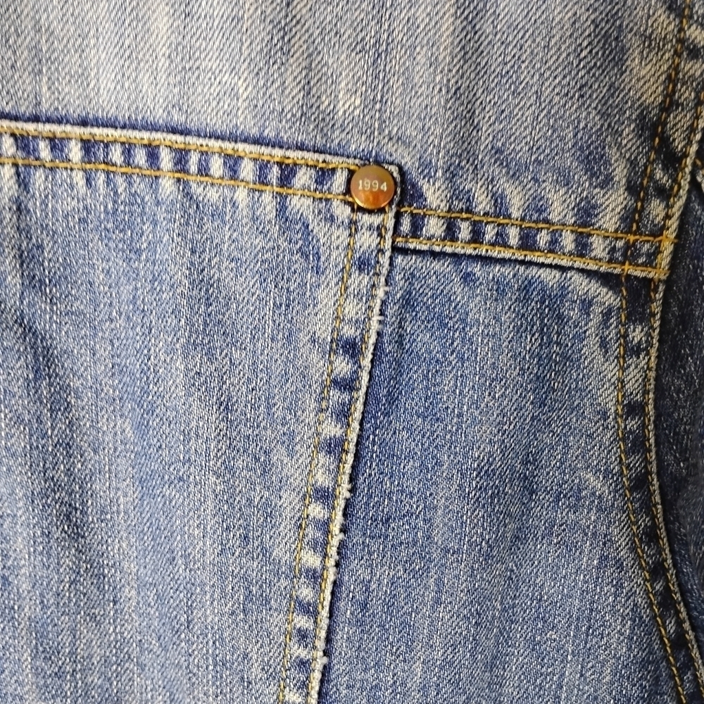 Vintage Old Navy Grunge Denim Trucker Jacket - Picture 11 of 16